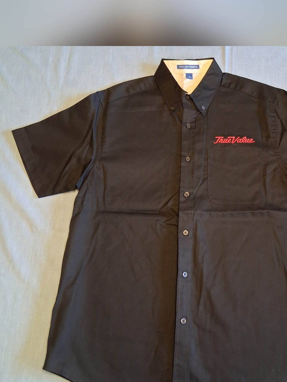 Men's Port Authority True Value Black Short-Sleeve Button Down Work Shirt NWOT